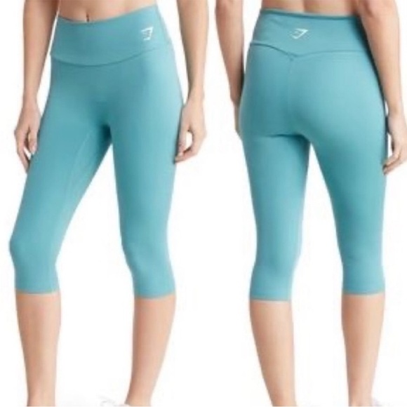 Gymshark training cropped leggings size XL in teal - Picture 1 of 9